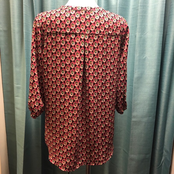 Pleione | Print blouse | Split neck | S - Picture 4 of 6